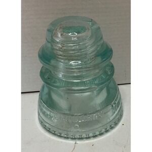 Hemingray Vintage Glass Insulator 42 Aqua Blue Drip Edge Industrial‎ Decor